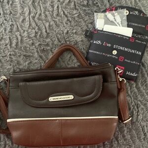 Stone Mountain Accessories Brown Crossbody Bag with Metal Accents